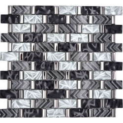 Mosani MOS83-MW10 carreau Mosaique Noir, Gris, Argent