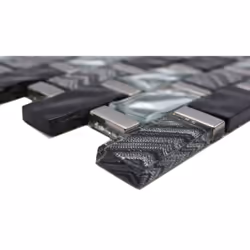 Mosani MOS83-MW10 carreau Mosaique Noir, Gris, Argent