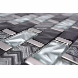 Mosani MOS83-MW10 carreau Mosaique Noir, Gris, Argent - Vue supplémentaire 4