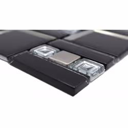 Mosani MOS88-SQ78 carreau Mosaique Noir, Argent