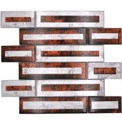 Mosani MOS88-W1 carreau Mosaique Gris, Argent, Rouge