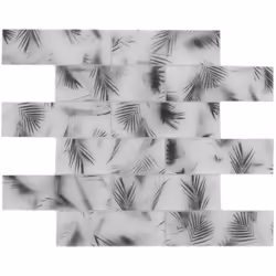 Mosani MOS88-FL25, Mosaique, Verre, Noir, Blanc, Intérieure, Rectangle, 300 mm