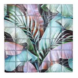 Mosani MOS88-Pic09, Mosaique, Verre, Vert, Intérieure, Rectangle, 298 mm