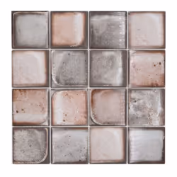 Mosani MOS88-S08, Mosaique, Verre, Gris, Beige, Intérieure, Rectangle