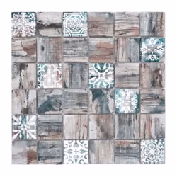Mosani MOS160-W900, Mosaique, Verre, Gris, Marron, Vert, Intérieure, Rectangle, 298 mm