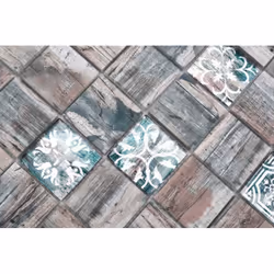 Mosani MOS160-W900 carreau Mosaique Gris, Marron, Vert