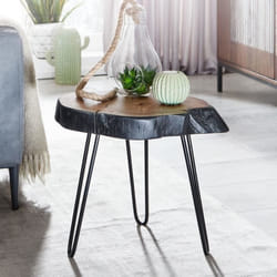 Table dappoint en Bois Massif et Metal - FINEBUY - Marrone - Design Industriel
