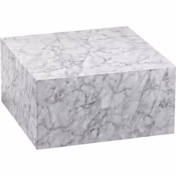 Table Basse - FINEBUY - Carré - Blanc - 60 x 60 x 30 cm - Brillant - Aspect Marbre