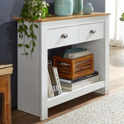 Console FineBuy buffet - FINEBUY - Blanc - Chêne - Moderne - Étroit