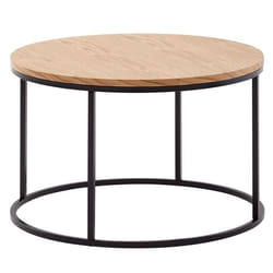 Table basse - FINEBUY - 70x70x45 cm - Bois chêne - Métal noir - Design moderne