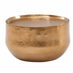 Table Basse - FINEBUY - Ronde - Aluminium Martelée - 60x60x35 cm - Couleur dor