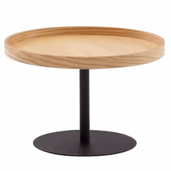 Table basse - FINEBUY - 61x61x40 cm - Bois et métal - Design moderne - Ronde