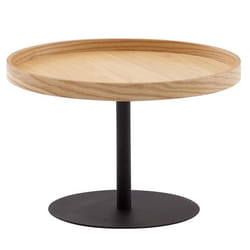 Table basse - FINEBUY - 61x61x40 cm - Bois et métal - Design moderne - Ronde