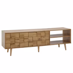 Meuble TV - FINEBUY - Lowboard 160x51x40cm - Bois chêne - Design moderne - 2 portes
