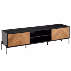 Meuble TV - FINEBUY - Lowboard - Bois noir - 163x45x40 cm - Design moderne