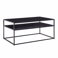 Table Basse de Salon FineBuy - Noir - Rectangulaire - Métal - Rangement