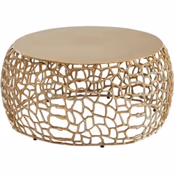 Table Basse Ronde Métal FINEBUY - Design Moderne - dor