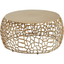 Table Basse Ronde Métal FINEBUY - Design Moderne - dor