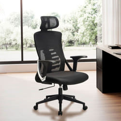 Chaise de Bureau Tissu Noir Fauteuil Ergonomique Siège Pivotante 120 kg