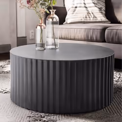 Table Basse - FINEBUY - Ronde - Métal Noir - 67x67x31cm - Design Moderne