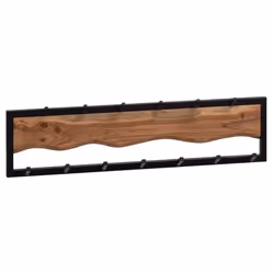 Porte Manteau Mural - FINEBUY - 13 Crochets - Bois Massif - 80 cm - Design Contemporain