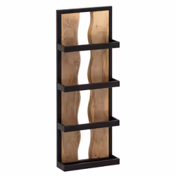 FineBuy Étagère Murale Bois Massif Métal 30x80x10 cm Étagère Suspendue Flottante