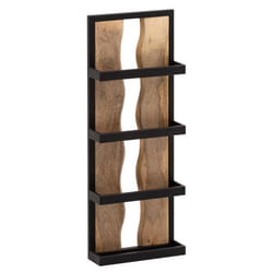 FineBuy Étagère Murale Bois Massif Métal 30x80x10 cm Étagère Suspendue Flottante