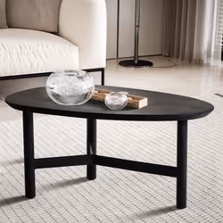 Table Basse - FINEBUY - Bois Massif Mango - Noir - 86x50x37 cm - Design Moderne