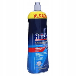 LIQUIDE LAVE-VAISSELLE FINISH 800ML  PRÉVIENT LES DÉPÔTS  ÉLIMINE LES TACHES  PROTÈGE CONTRE LE TERNISSEMENT  PRODUIT DE RINÇAGE