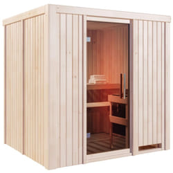 Sauna intérieur Karibu Daria avec entrée principale Naturel , 68 mm Épaisseur de paroi 196 x 170 cm