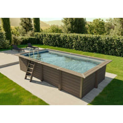 GRE - Piscine wpc Crète - enterrable Gris 606 x 326 cm
