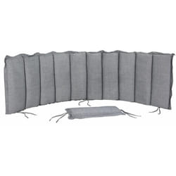 Coussin pour chaise longue avec oreiller Coussin avec oreiller Réspirant Résistant à l'eau Gris Crème 183x56x7cm Gris chiné