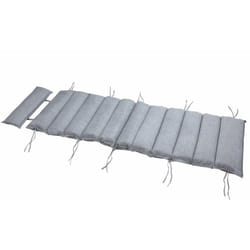 Coussin pour chaise longue Coussin avec oreiller Résistant à l'eau Réspirant Gris Crème 177x58x7cm Jardin balcon terrasse Gris chiné