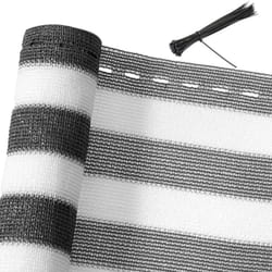 Detex - Brise vue balcon Tissu hdpe Pare-soleil brise-vue jardin Protection uv vent Résistant aux intempéries Gris - blanc 1x10 m