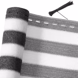 Brise vue 14 x 10 m Gris-blanc Tissu HDPE Pare-soleil brise-vue jardin balcon Protection UV vent