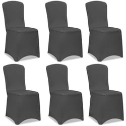 6x Housse de chaise tissu stretch oeko-tex® standard 100 opaque infroissable amovible mariage fête réception Anthracite - Detex