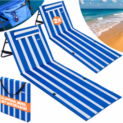 Tapis de plage rembourré avec dossier réglable et sangle de transport Profitez de l'été sur la plage ou dans le jardin ! Ce m ...