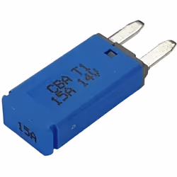 Informations techniques Couleur : bleu Courant nominal : 15 A Tension nominale : 14 V disjoncteur à fusible plat Coupe-circui ...