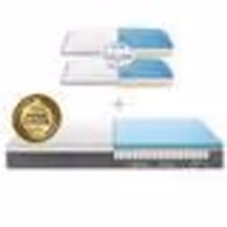 EMMA  Pack Matelas Hybride 200x200 cm + Oreillers  MEILLEUR CHOIX Emma  Mémoire de forme+Ressorts  Dos Apaisé  Confort Optima ...