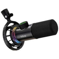 FIFINE USB Microphone de Jeu RGB Dynamiques Microphone pour PC Bouton de Silence & 35mm Prise Casque