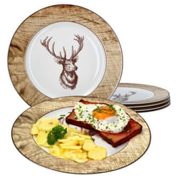 Assiette plate - Ritzenhoff & Breker - Luis blanc - Lot de 6 - Porcelaine - Décor cerf