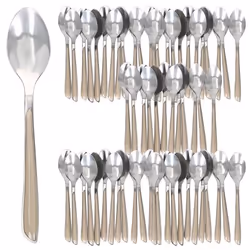 Set de 60 couverts BEAUTY cuillères à soupe taupe - 805543