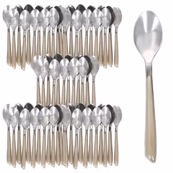 Couverts - RITZENHOFF & BREKER - Set de 60 cuillères à café - Acier inoxydable - Couleur taupe - Design élégant