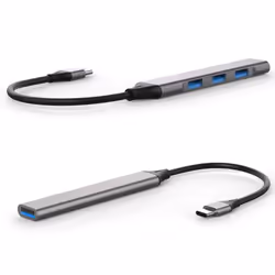 4smarts 456908 hub & concentrateur USB 3.2 Gen 1 (3.1 Gen 1) Type-C 5000 Mbit/s Gris