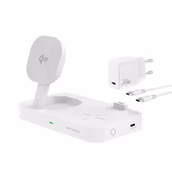 4smarts Qi2, Intérieure, Secteur, 5 V, Recharge sans fil, 1,5 m, Blanc