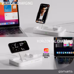4smarts Qi2 Universel Blanc Secteur Recharge sans fil Charge rapide Intérieure