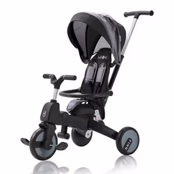 FableKids Tricycle 7in1 Enfant Tricycle Enfant Guidon vélo bébé Poussette  Direction parentale  à partir de 18 Mois  Gris