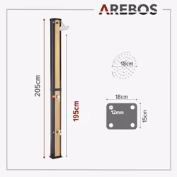 Arebos Douche solaire 35L noir doré - Vue supplémentaire 7