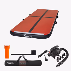 KM-Fit AirTrack Tapis de gymnastique 4 m, Rouge