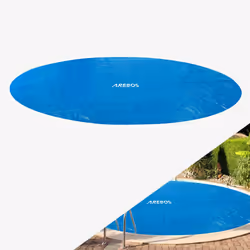 Arebos Bâche solaire pour piscine 3,05 m ronde 120mic, Bleu, 1 pièce(s)